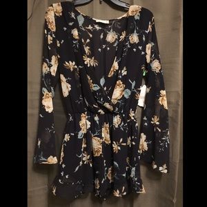 NWT Navy floral romper